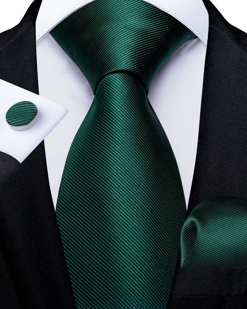 DiBanGu 2PCS Set for Father and Son Tie Silk Mens and Boys Adjustable Necktie & Pocket Square Cufflinks Kids Pre-tied Necktie - Image 2